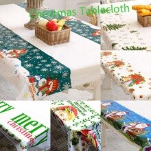 110X180cm Kerst Tafelkleed Banket Jaar Party Afdrukken Rechthoekige Pvc Kerst Sfeer Tafel Cover Decorations