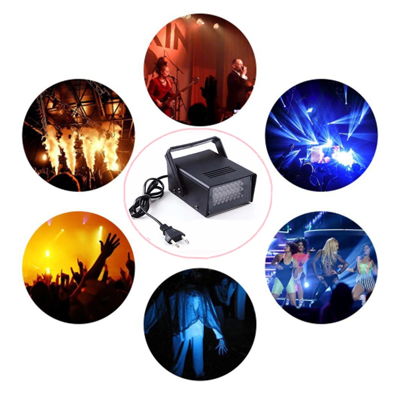 Bright 110V 220V 3W 24 LED DJ Strobe Flash Lights Disco Party Club Stroboscope White/Red/Blue/Green Stage lighting effects