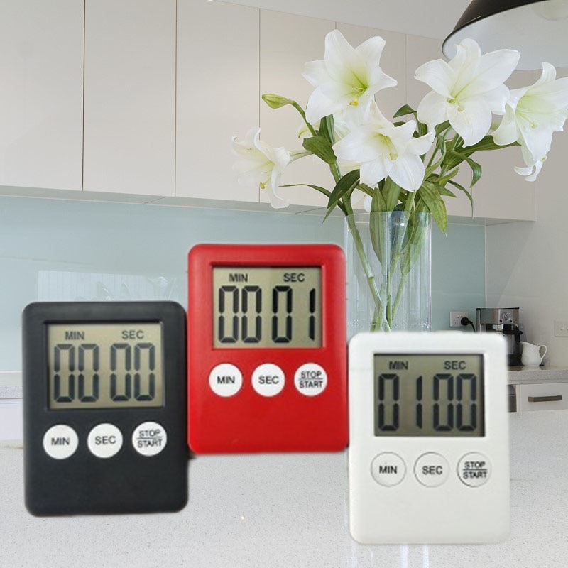 1PCS Magnet Digital Kitchen Cooking Timers LCD Screen Kitchen Timer Square Digital Timer Count Up Countdown Alarm Droshipping