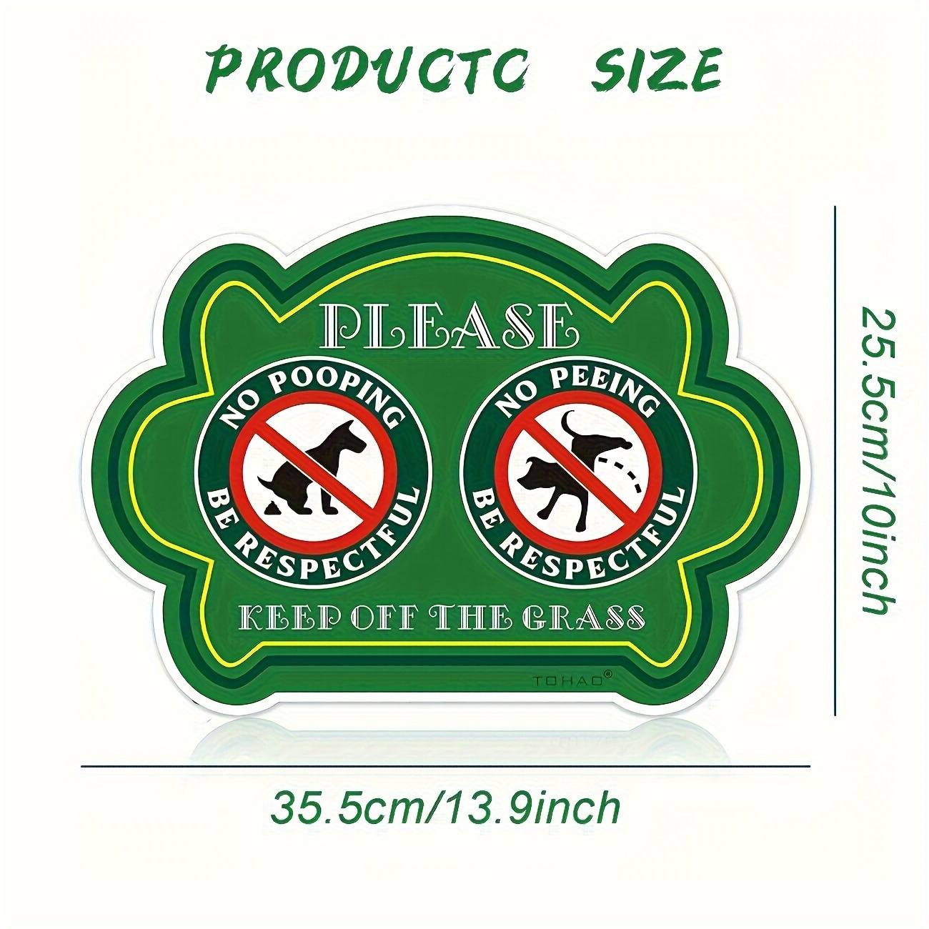 2 Pack No Peeing and No Pooping Dog Sign Please Be Respectful Keep Off The Grass Yard Signs UV Protected & Waterproof, Outdoor