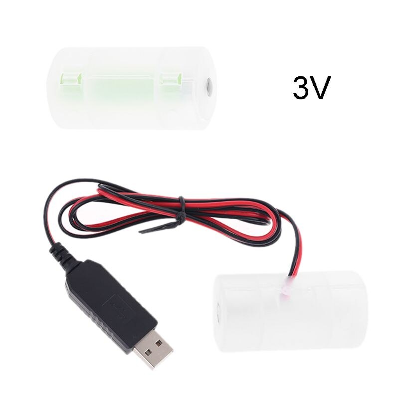 D Battery Eliminator USB Power Supply Cable Can Replace 1 to 4pcs LR20 D Battery for Gas Cooker Torch and more