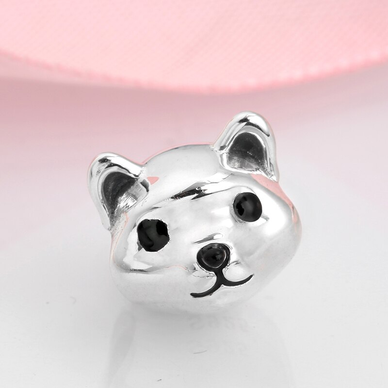 Reale 925 sterlina d'argento cane Animale Perline compagno Fedele Akita cucciolo Carino in forma Originale JIUHAO Pendenti E Ciondoli Braccialetto Monili che fanno