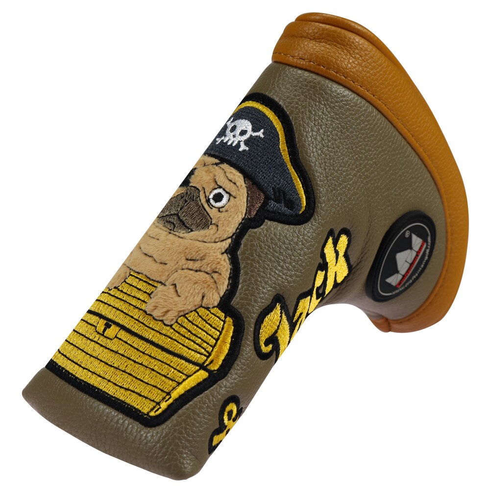 Handwerker Golf Holz Headcover für Fahrer Fahrrinne hybrid einstellen (1FH) Pingtype Hammer Platz Putter PU Leder Bulldogge Stickerei