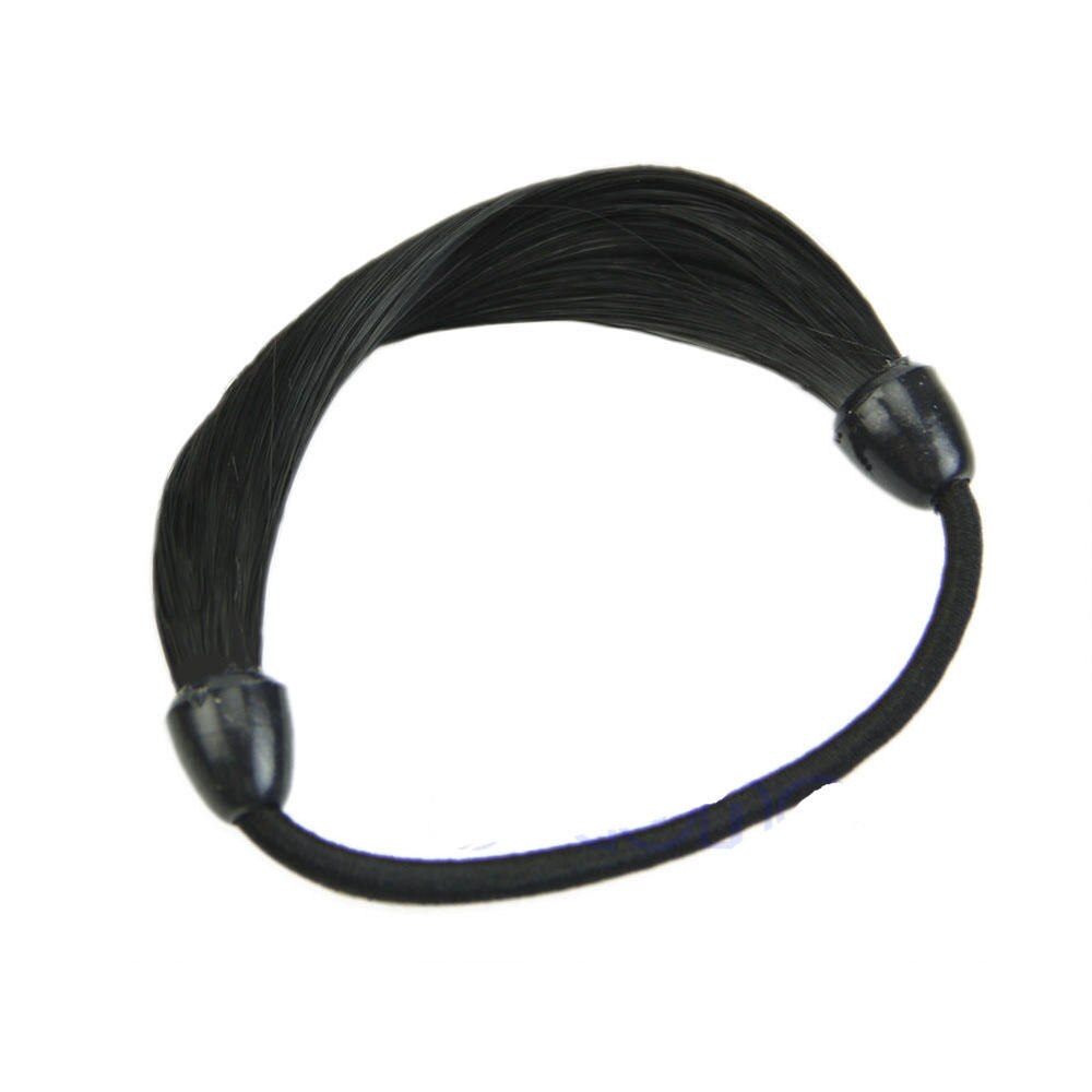 Tresse de cheveux synthétiques pour femmes et filles, 1 pièce, élastique, anneau de cheveux, corde, outils de coiffure: black