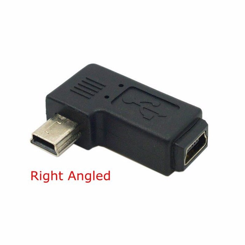 Mini USB 5 Pin Male to Female Extension Adapter 90 Degree Left & Right Angled Mini USB Connector Adaptor