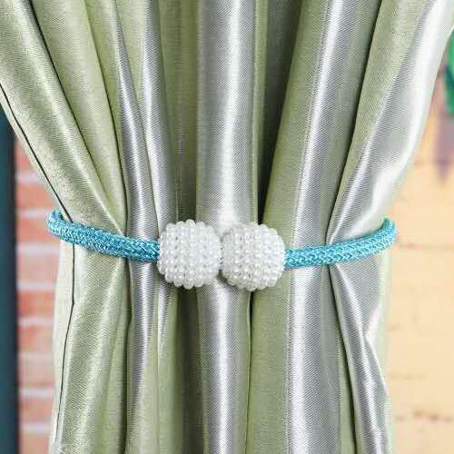 1pc perle magnetiske gardinclips tieback spænde clips kugle gardinholdere tie back gardin tilbehør boligindretning: Blå