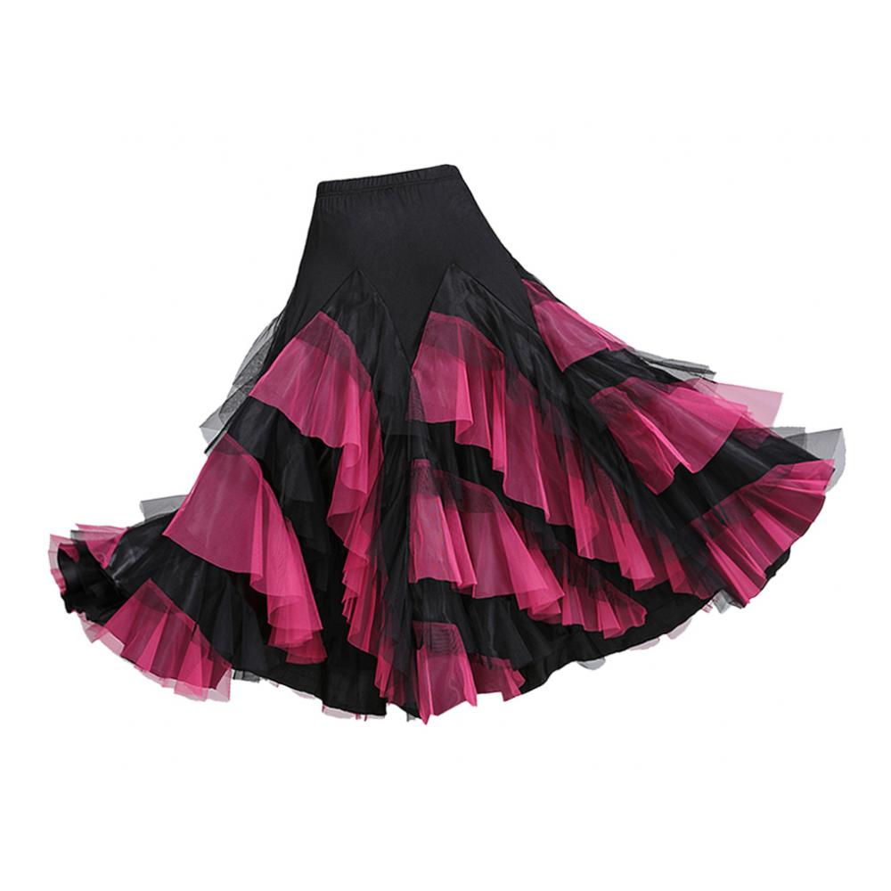 Flamenco Felsen Ballsaal Walzer Tanz Kleidung Moderne Kostümich Für Frauen: Schwarz Rose rot