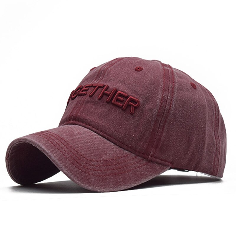 Tredimensionelle bogstaver vaskede broderede mænds baseballkasket udendørs afslappet kvinders solskærmskasket hundrede med ungdomsfarhat