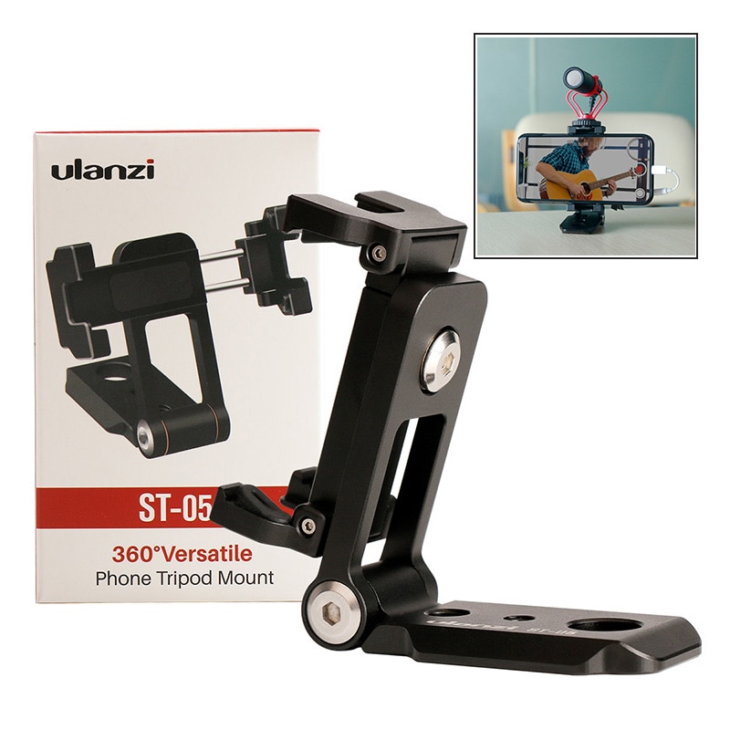 Ulanzi ST-05 Opvouwbare Mini Telefoon Statief Mount Adapter Verticale 360 Rotatie Statief Stand voor iPhone X 8 7 Samsung S8 7 Redmi