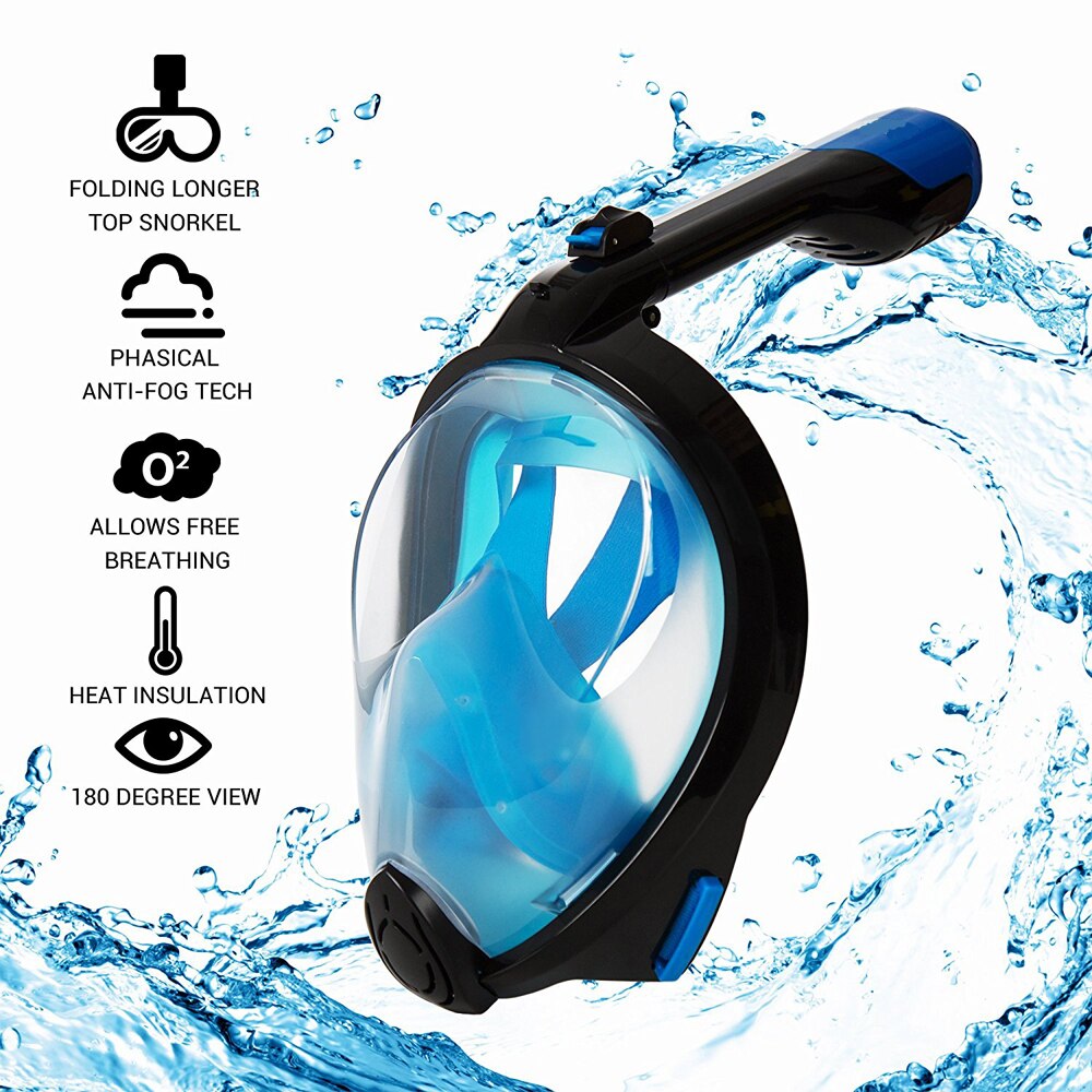 Snorkeling Diving Mask Full Face Water Mask Detachable Dry Summer Swimming Training Scuba Anti-fog Under Water Snokel Mask
