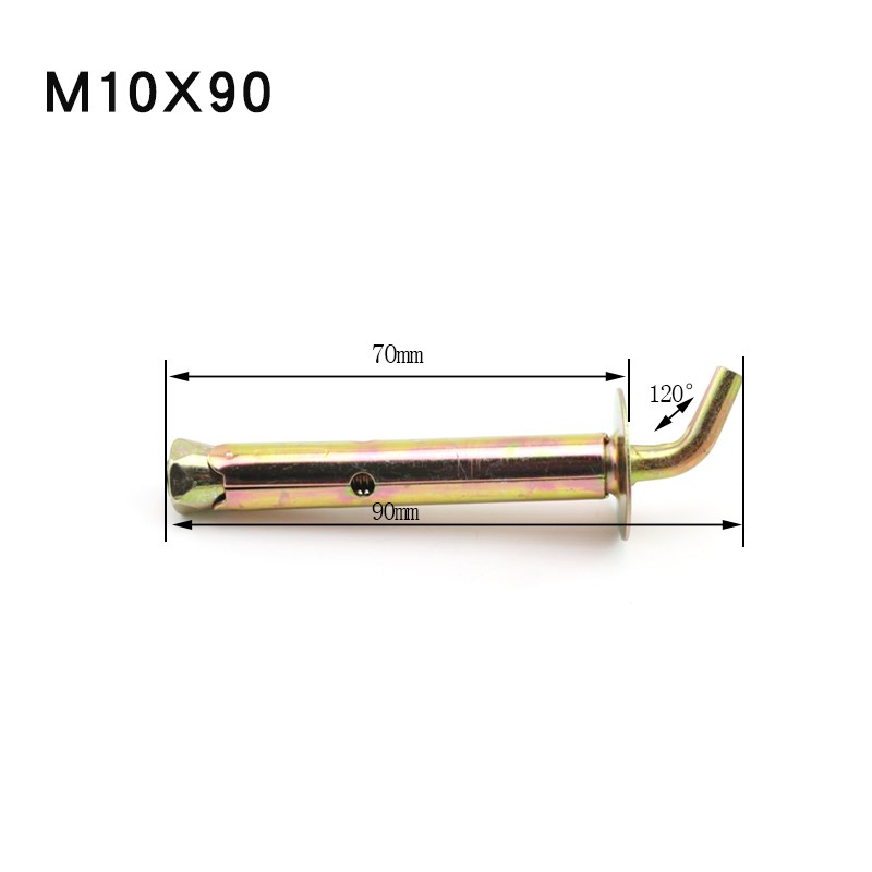 2pc tunge vegg ekspansjonskrok skrue  m10 x 90/100/125mm tre størrelse velg elektrisk varmtvannsbereder krok 120 grader camber