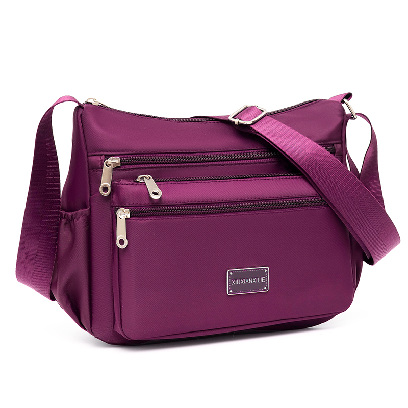 Taske dame skuldertaske med stor kapacitet vandtæt og slidstærk multi-lomme pendler fritid udendørs crossbody-taske