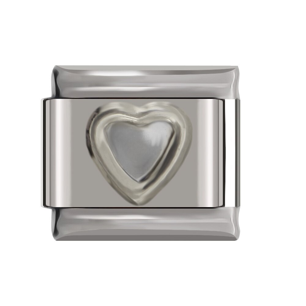 Fyour Original Romantic Love Heart Charm Links Fit 9mm Bracelet Stainless Steel Diy Making DJTop14: A5