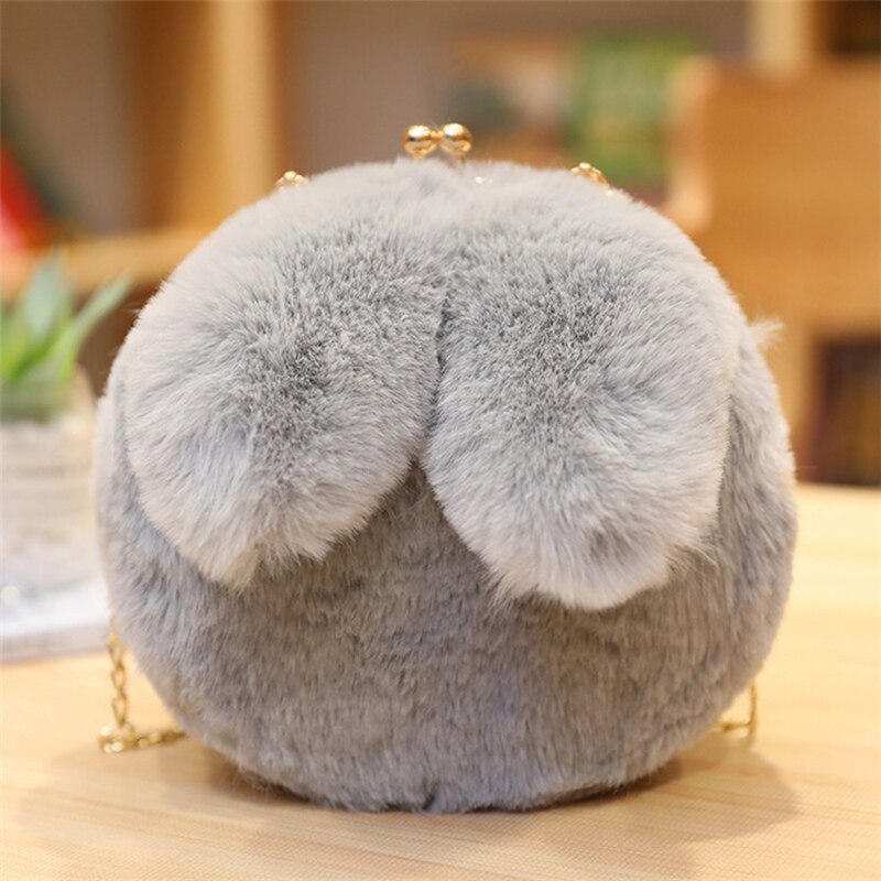 Orelhas de coelho saco de moda meninas de pelúcia coelho bolsa bonito orelhas de coelho moeda bolsa carteira cinza branco japão kawaii bonito compõem saco