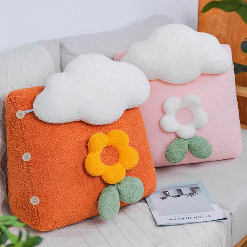 Ins Cloud Bloem Kussen Bed Rugkussen Pluche Lendensteun Kussens Decoratieve Kussens Voor Sofa Leuke Meisje Room Decor