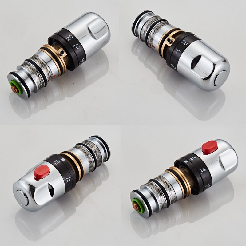 Brass Thermostatic Mixer Valve Thermostatic Cartridge Chrome Temperature Control Shower Mixer Valve Constant Temperature Valve