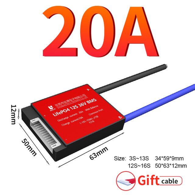 DALY BMS 6S 24V 15A 20A 30A 40A 50A 60A 80A 100A 18650 PCM PCBA Lithium-Ionen Polymer NCM NMC Batterie Pack Mit Balance: 6S Common Port / 20A