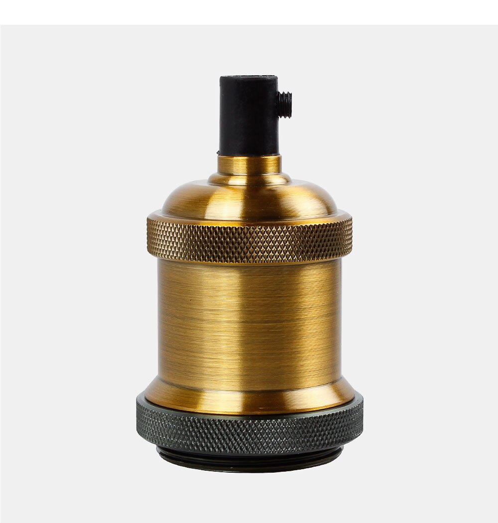 Vintage Edison Lamp Base Pendant light E27 Screw Bulb base Aluminum Light Socket Industrial Retro Fittings lamp holder Fixture: Gold Bronze