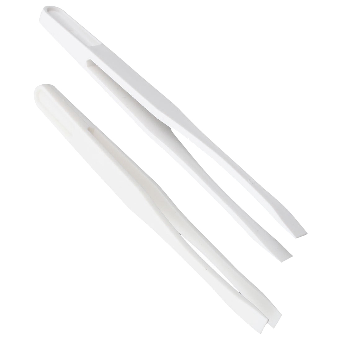 Pinzas antiestáticas de plástico blanco, punta plana, HHO-2, 0,6 cm, 12 cm de longitud