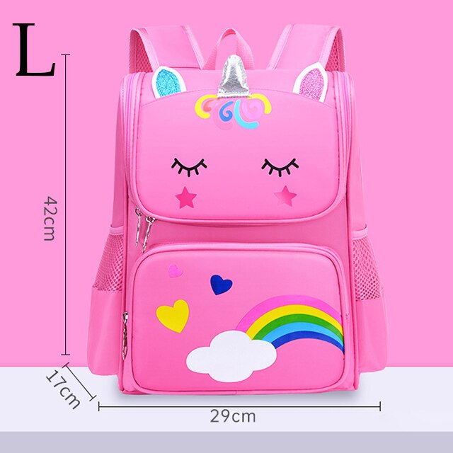 Karikatur-kinderrucksäcke, Kindergarten-schultasche für mädchen und jungen, wasserdichter, orthopädischer schulrucksack, 2022 stück: Rosa-l
