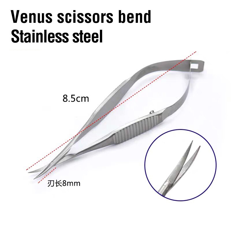 Chirurgische tool Venus schaar iris schaar medische Oogheelkundige Keratectomy Open Eye Microscissors Straight Tips Chirurgie Gereedschap: Venus steel bend