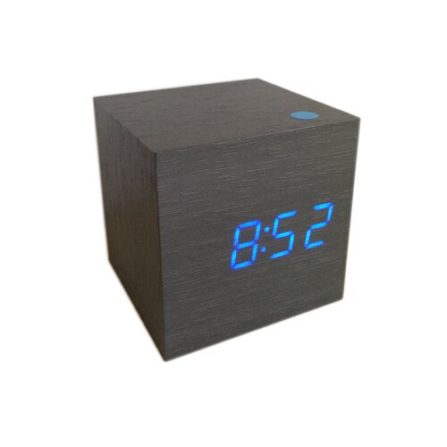 Mini cube sound control alarm clocks wooden clocks LED display cute desk Clock digital clocks AJ6029