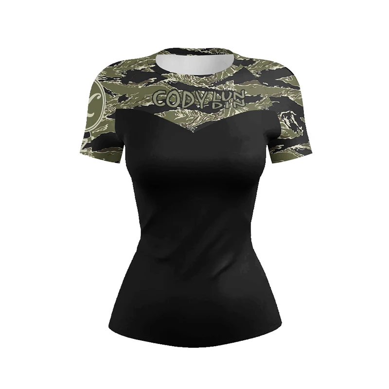 Camiseta de compresión Rashguard para mujer, anime de película, gimnasio, culturismo, yoga, delgada, serrée, Y-dehors, boxe, MMA: L / Oro