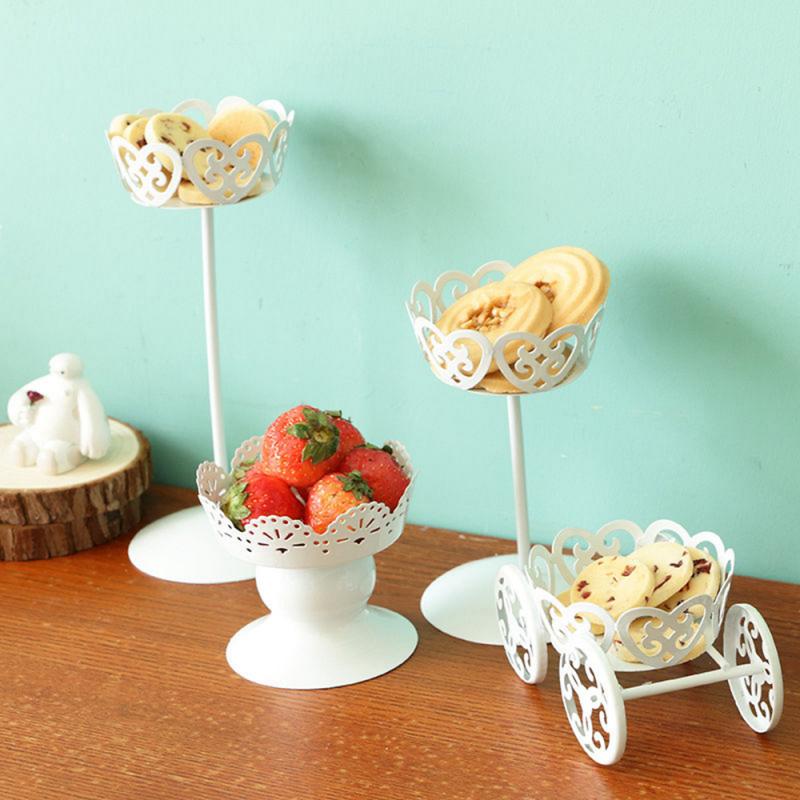 European Wrought Iron Cake Stand Model Round Base Dessert Wedding Birthday Party Baking Kitchen White Variety TSLM1