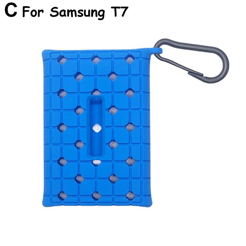 Portable SSD PSSD Sleeve Skin Hard Disk Hard Drive Protective Cover Anti-fall Silicone Case For Samsung T7: C