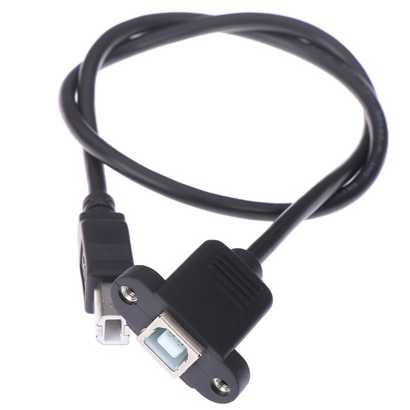 USB 2.0 Type B Male To Type B Female Printer Extension Cable With Panel Mount Screw Hole 30cm