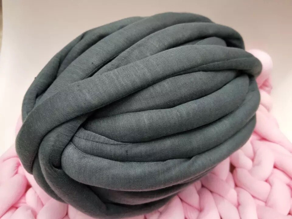 Superdikke armbreiwol, gebreide deken, dikke wol, superdik garen voor breien/haken/tapijt/mutsen: Donkergrijs