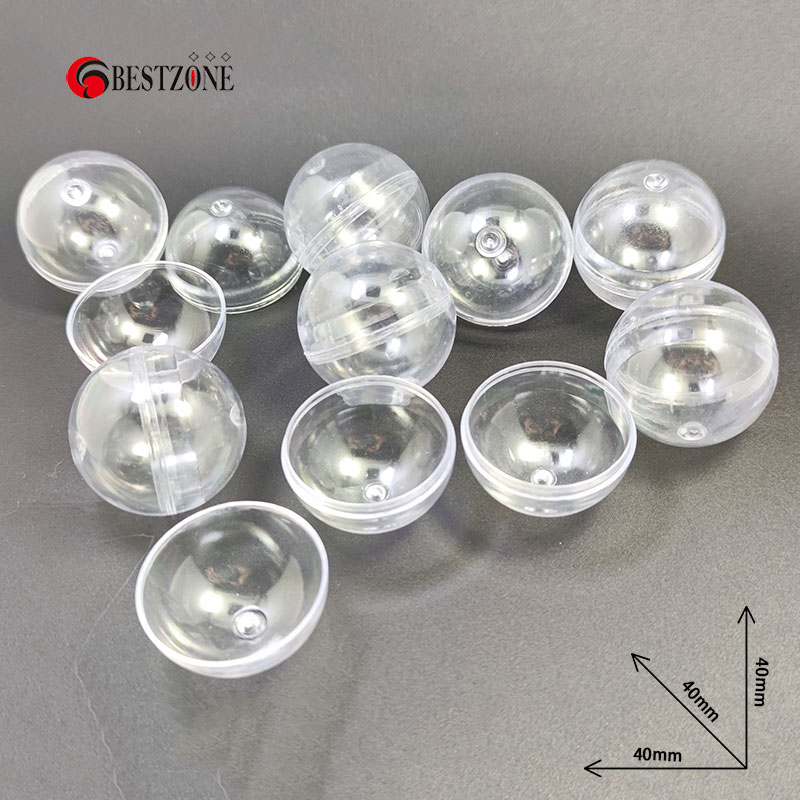 50Pcs/Lot Diameter 40MM Transparent Empty Plastic Ball Vending Capsules 1.6" Toy For Kids Container