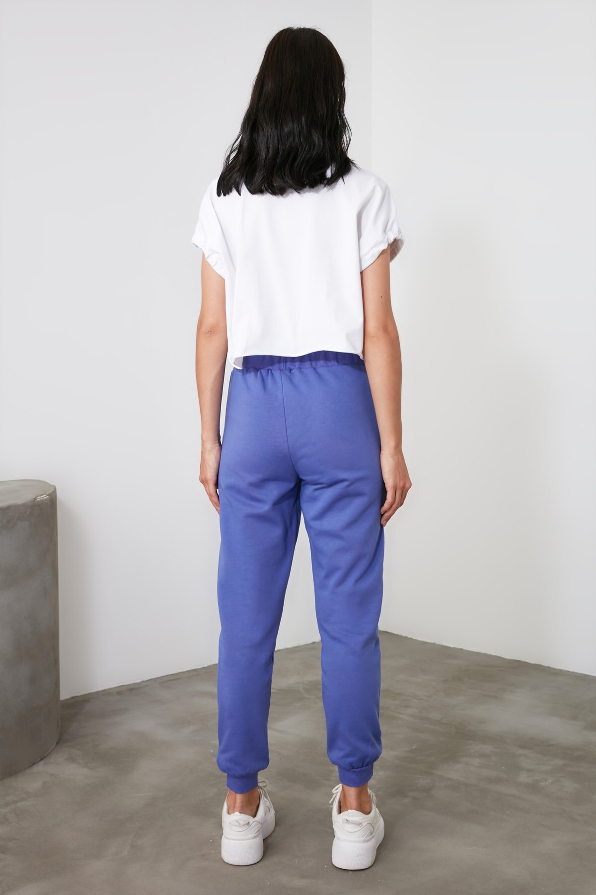 Trendyol Lila Gedruckt Basic Jogger Stricken Jogginghose TWOAW21EA0307