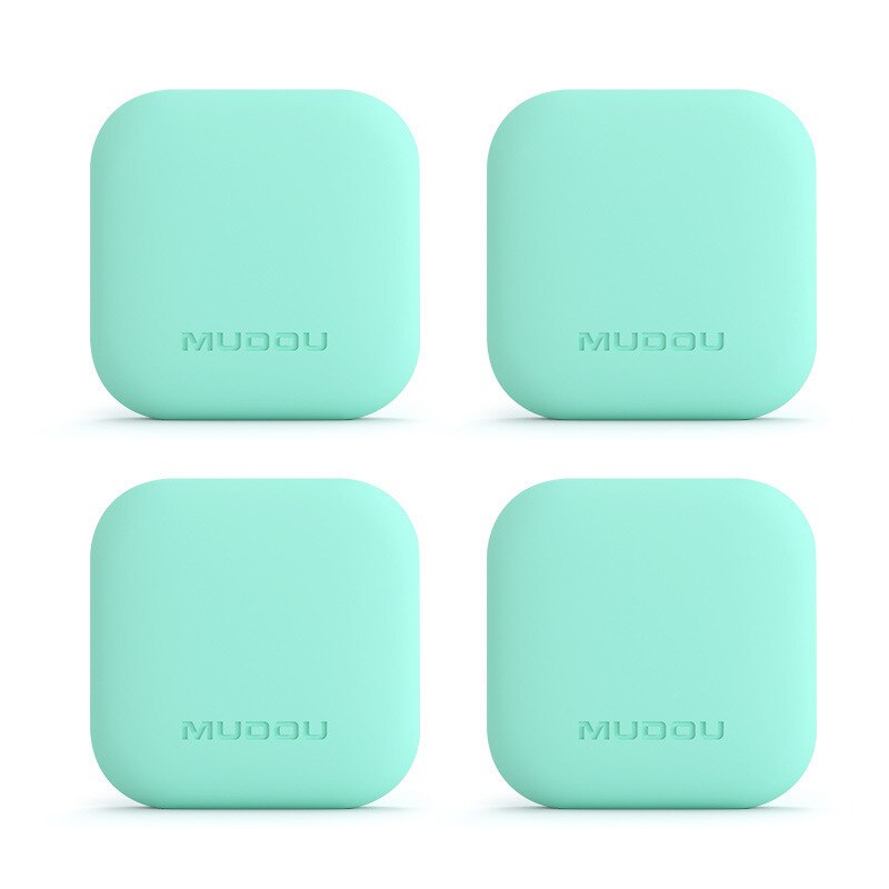 4-piece Air-soft Silicone Anti-collision Stickers Door Handle Anti-collision Pad Protection Cushion Door Rail Wall Guard: GREEN-A