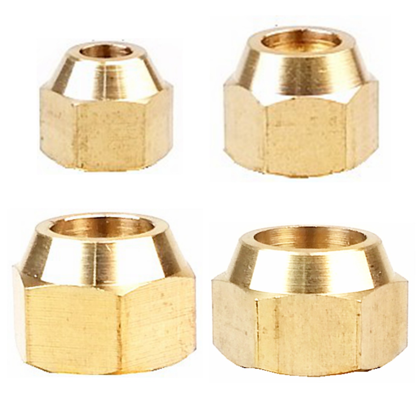 Passrör mässingsflänsmutter hona 3/8 " -24 unf 7/16 " -20 unf 1/2 " -20 unf 5/8 " -18 unf 2 " 2 unf 3/4 " -16 unf 7/8 " -14 unf 1-1/16 " -14 unf kontakt