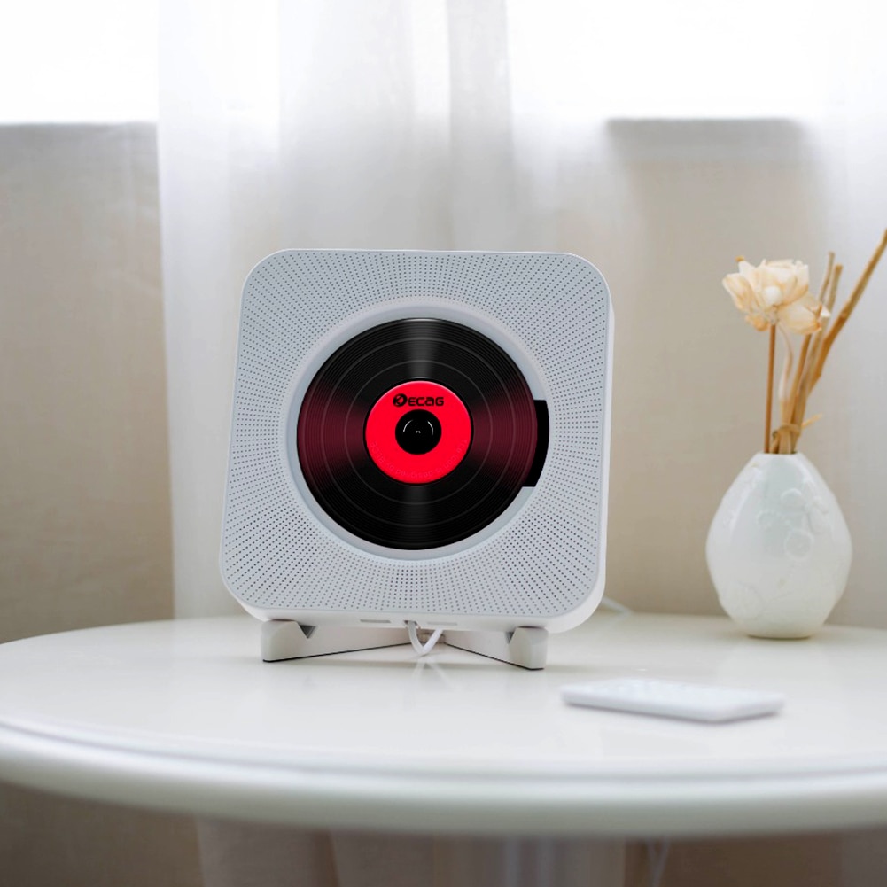 Draagbare Bluetooth CD Speler Wandmontage Home Audio Boombox met Afstandsbediening FM Radio Ingebouwde HiFi Speakers USB MP3