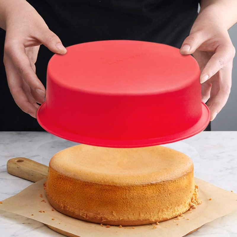 2Pcs Silikon Kuchen Form 6/8 Zoll Kuchen Dosen Antihaft Kuchen Gebäck Mousse Brot Backform Kuchen Pfannen backblech Backen Zubehör