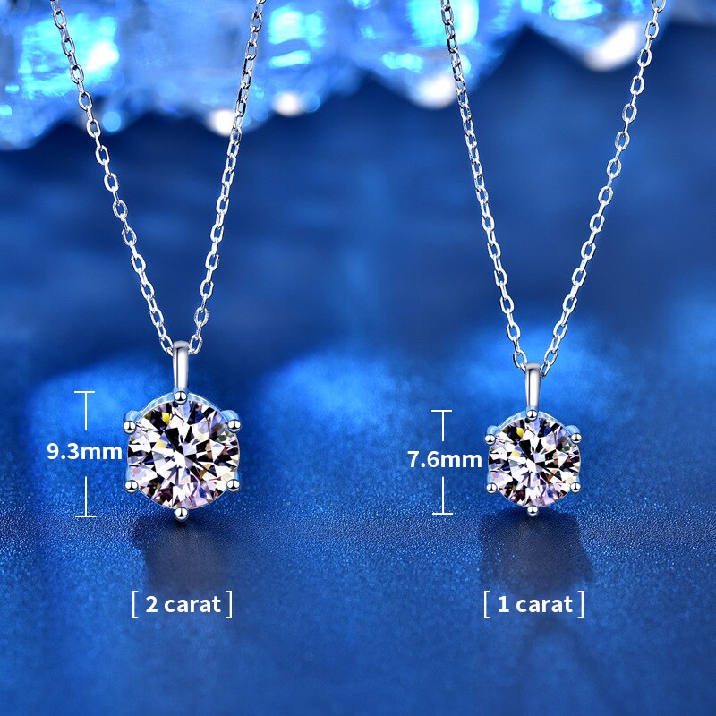 Colgante de diamante de moissanita para mujer, collares de plata de ley 925 para mujer, de boda, joyería de plata con certificación