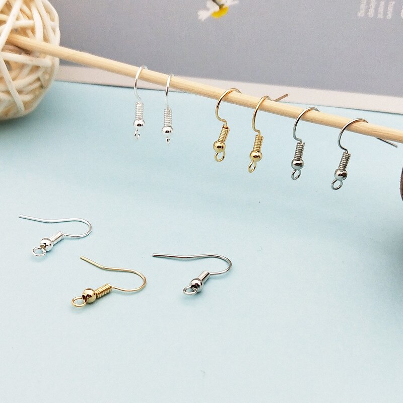 10pcs Gold & Silver Anti-Allergy Earring Hooks - DIY Jewelry Making Supplies