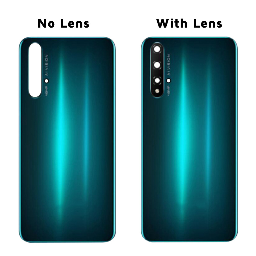 Zonder Logo Voor Huawei Honor 20 Batterij Cover Terug Glas Achterpaneel Behuizing Deur Case + Camera Lens Vervanging + sticker YAL-L21