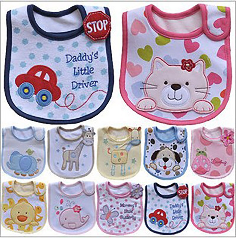 Baby Slabbetjes Leuke Cartoon Patroon Peuter Baby Waterdichte Speeksel Handdoek Katoen Fit 0-3 Jaar Oude Baby Burp Doeken voeden