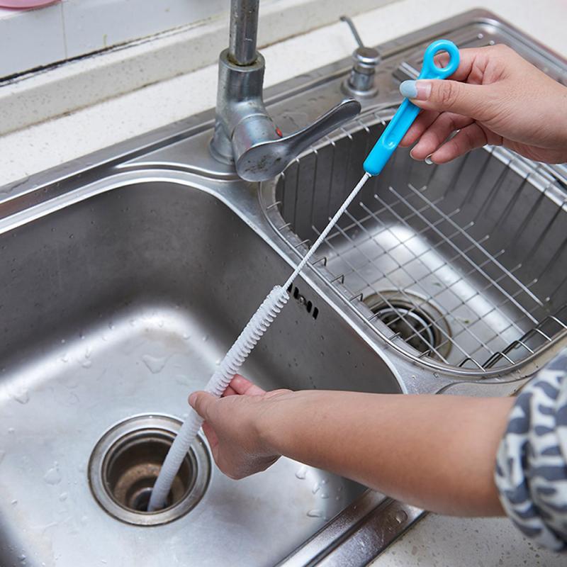 71CM Pipe Cleaning Brush Home Bendable Sink Tub Toilet Dredge Pipe Snake Brush Brush Tools Bath Kitchen Accessories