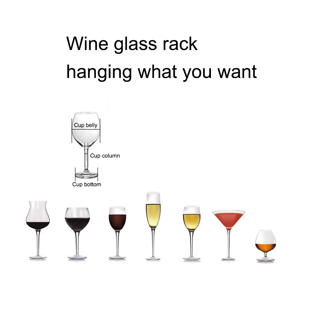 Sømfri vinglas holder hængende rack køkken bar væg hængende champagne vin rack glas kop holder opbevaring