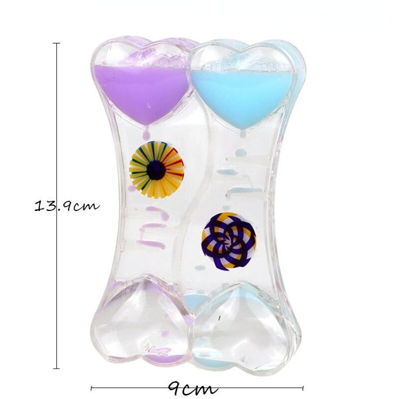 Tobogán de plástico para aceite, adornos sueltos, postre de leche, color líquido, reloj de arena, derrame de aceite, juguete de