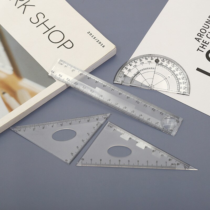 School Study Tool Kit Ruler Compasses Portable School Math Geometry Set Protractor Drawing Compass Ruler Pencil Essentials Math