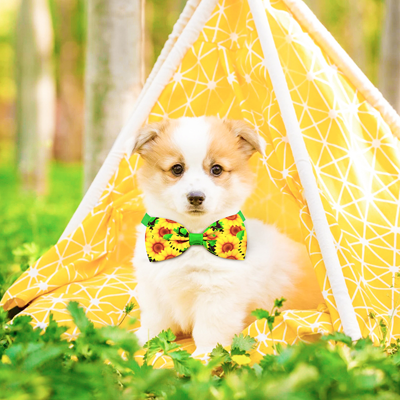 100 sztuk akcesoria dla małych psów muszka dla psa lato słoneczniki akcesoria dla psów psy kot muszki kołnierz krawaty artykuły dla zwierząt