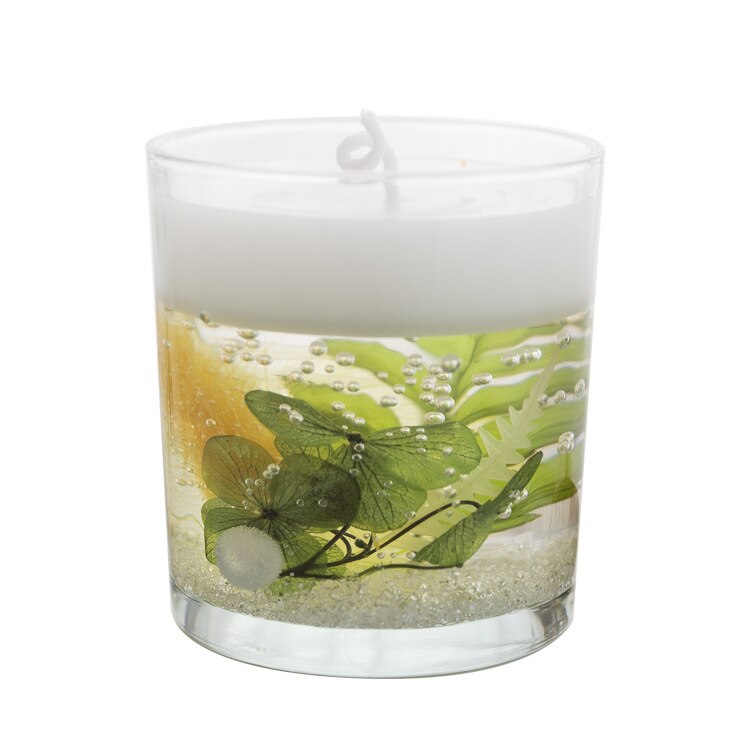 Ewige Leben Blume Duft Kerzen für Mädchen Kreative Souvenir Glas Tassen Gel Wachs Blume in Kerze: Grün
