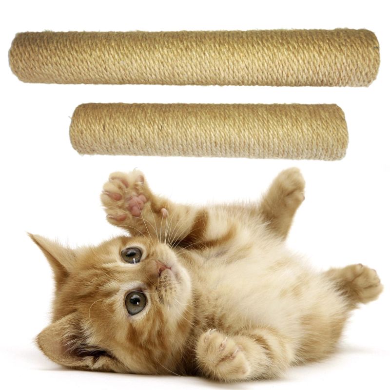6mm Cat Scratch Pillar Jute Rope for Repair DIY Replacement Stripe Pad Carpet Kicker Toy Multipurpose for Stairs Tire