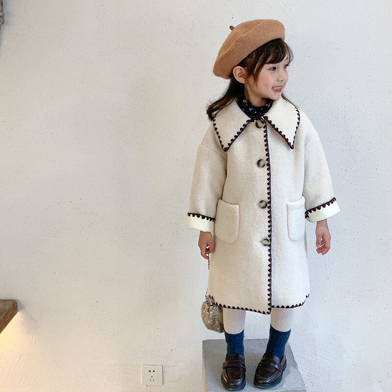 Winter Arrival Baby Girls Long Sleeves Mushrooms Pattern Fleece-Lined Warm Coat