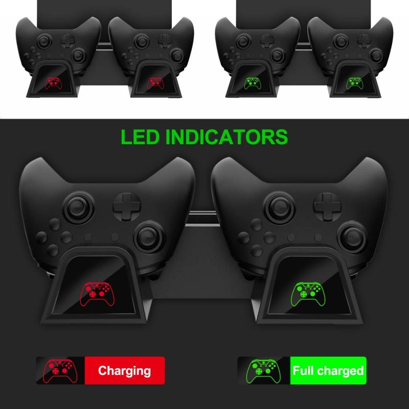Fast Charger For Xbox One X S Controller Dual Charging Dock Charger Controller Battery Stander Cooling Fans For Xbox One X S